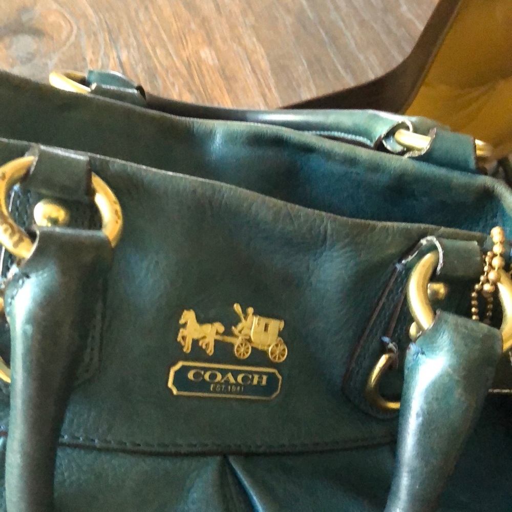 Coach Madison Julianne Teal leather handbag - Picture 13 of 16